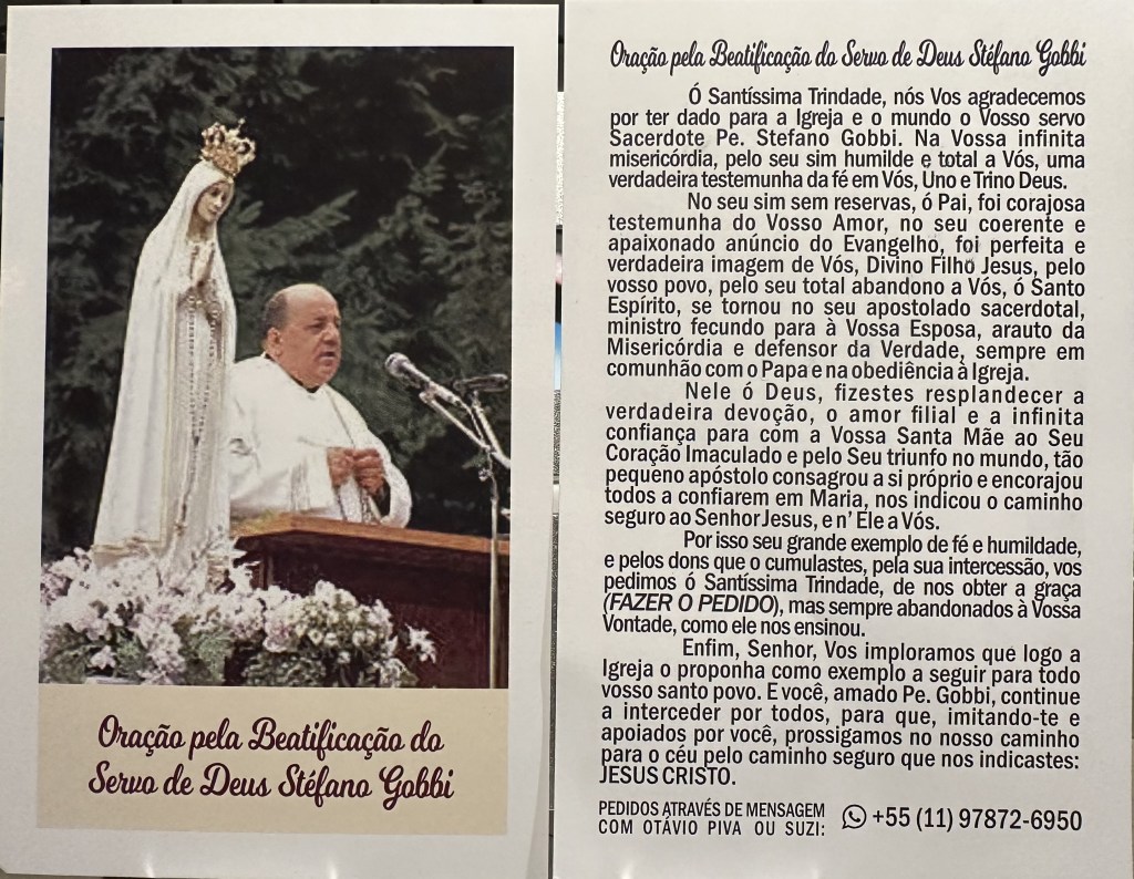 ORAÇÃO PELA BEATIFICAÇÃO DO SERVO DE DEUS STEFANO&nbsp;GOBBI